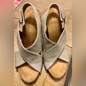 Aerosols wedge sandal natural fabric